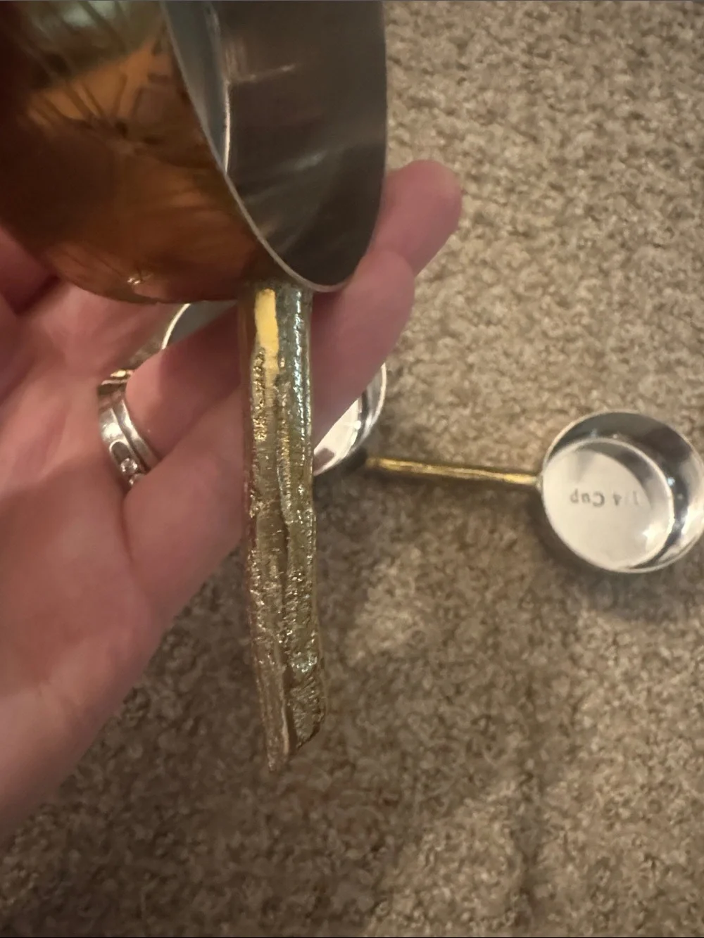 Creative Co-Op Stainless Steel Measuring Cups with Gold Handles